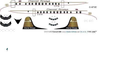 1/144 Scale Decal Channel Airways Viscount 800