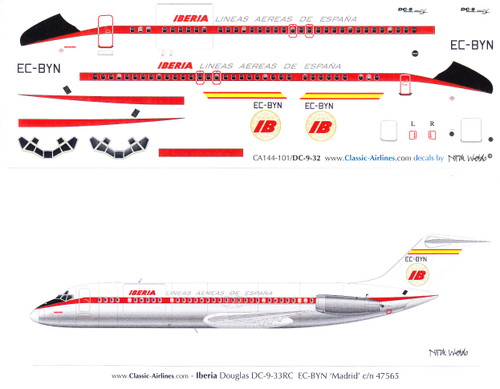 1/144 Scale Decal Iberia DC9-30 Factory