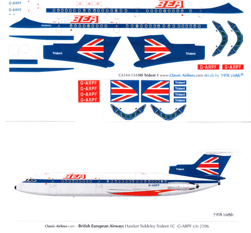 1/144 Scale Decal BEA Speedjack Trident