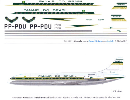 1/144 Scale Decal Panair Do Brasil Caravelle