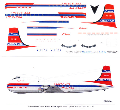 1/144 Scale Decal Ansett-ANA Carvair