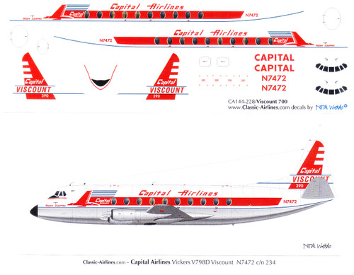 1/144 Scale Decal Capital Viscount 700