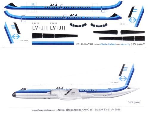 1/144 Scale Decal Mid Pacific YS-11