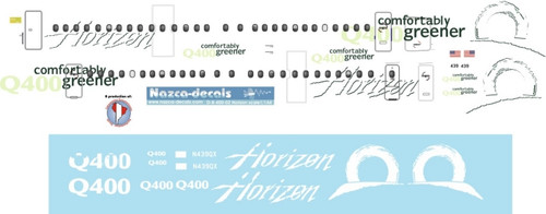 1/144 Scale Decal Horizon Dash 8-400 Comfortably Greener Livery