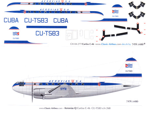 1/144 Scale Decal Aerovias "Q" S.A. C-46