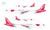 1/144 Scale Decal Red Wings A-321