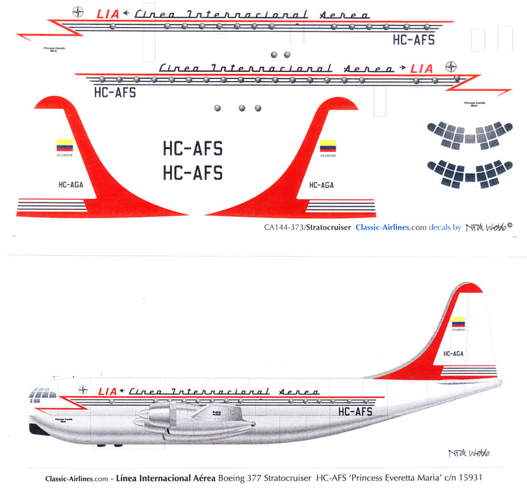 1/144 Scale Decal LIA Ecuadaor Stratocruiser