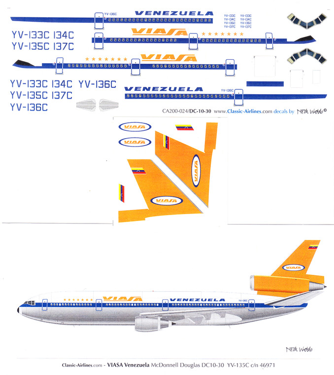 1/200 Scale Decal Viasa DC-10