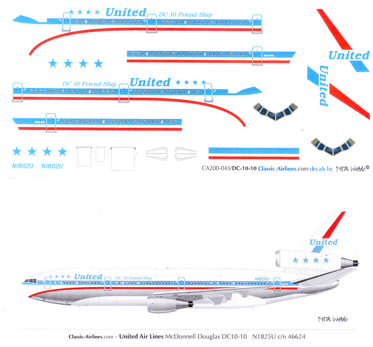 1/200 Scale Decal United DC10-10 Delivery