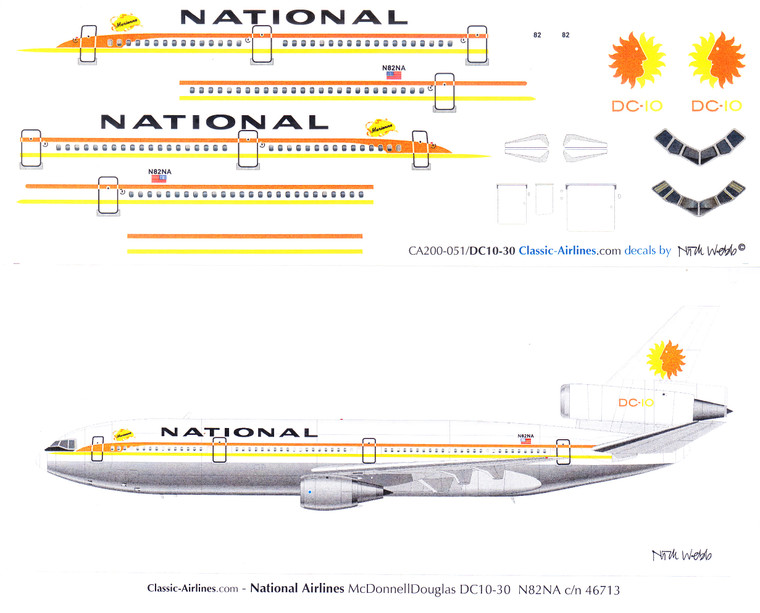1/200 Scale Decal National DC10-30