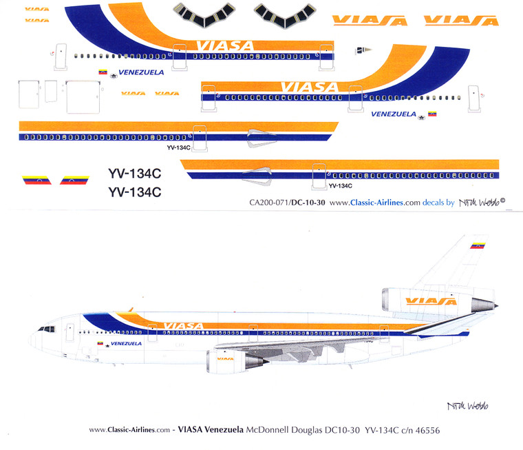 1/200 Scale Decal Viasa / Iberia DC10-30