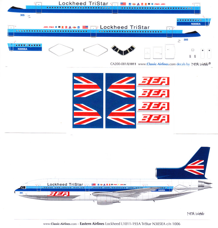 1/200 Scale Decal BEA / Eastern L-1011