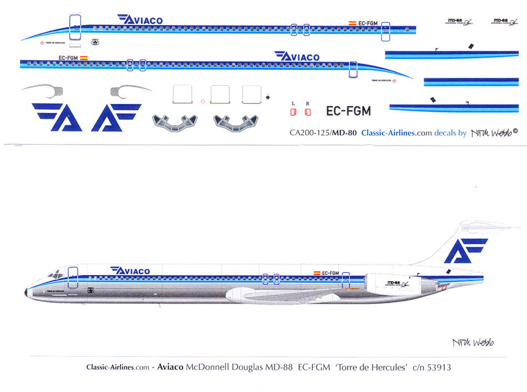 1/200 Scale Decal Aviaco MD-80