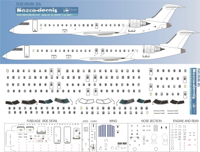 1/144 Scale Decal Detail Sheet CRJ-700 / 900