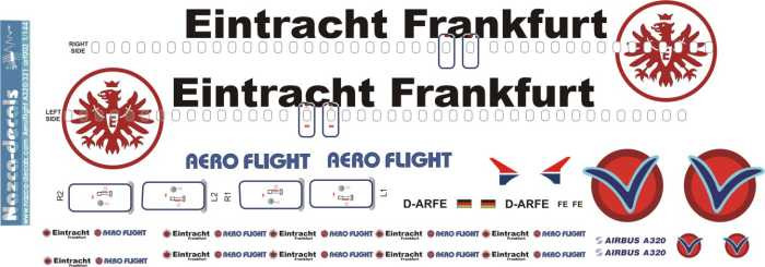 1/144 Scale Decal Aero Flight A-320 Frankfurter Eintracht
