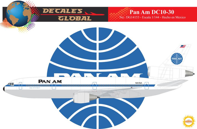 1/144 Scale Decal Pan American DC10-30
