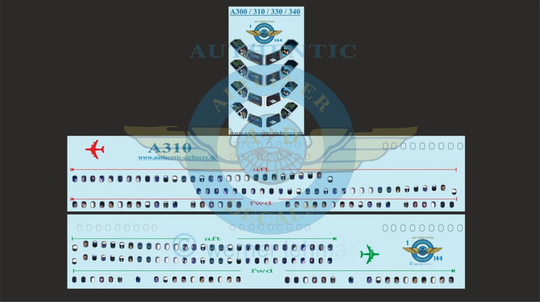 1/144 Scale Decal Lifelike Cockpit / Windows / Doors A310