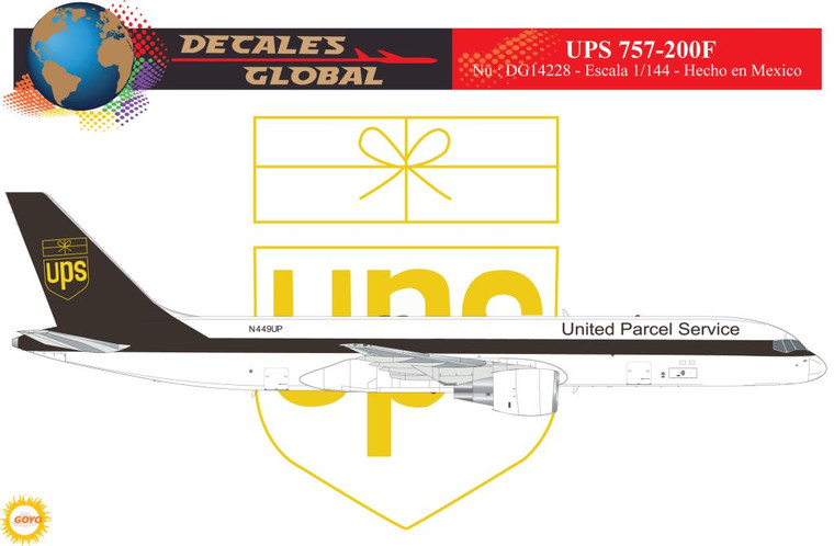 1/144 Scale Decal UPS 757-200F