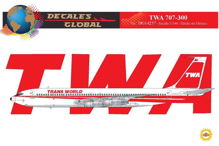 1/144 Scale Decal TWA 707-300