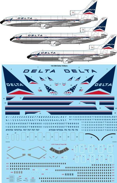 1/144 Scale Decal Delta TriStars