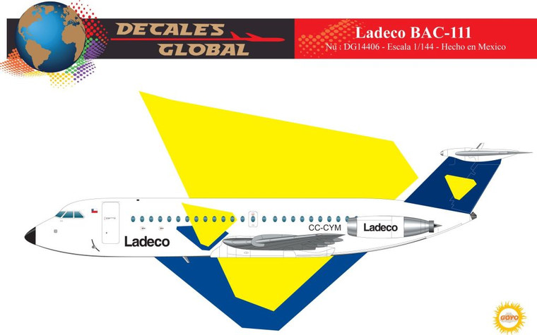 1/144 Scale Decal Ladeco BAC-111