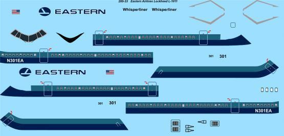 1/200 Scale Decal Eastern Lockheed L-1011 TriStar