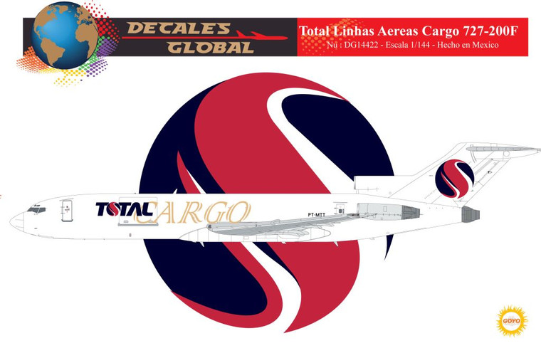 1/144 Scale Decal Total Linhas Aereas Cargo 727-200F