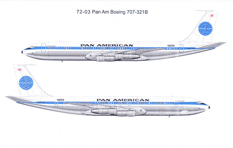 1/72 Scale Decal Pan Am Boeing 707-321B