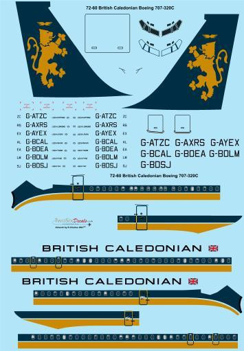 1/72 Scale Decal British Caledonian 1970s Boeing 707-320C