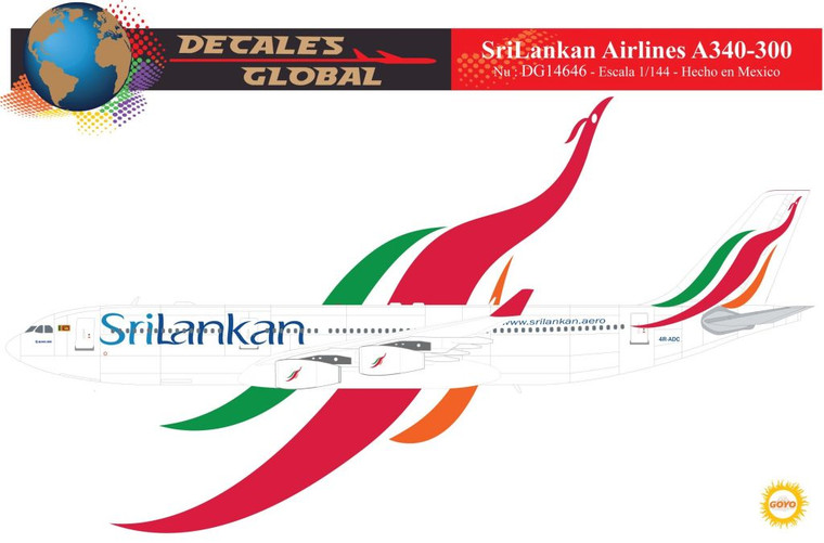 1/144 Scale Decal SriLankan A340-300