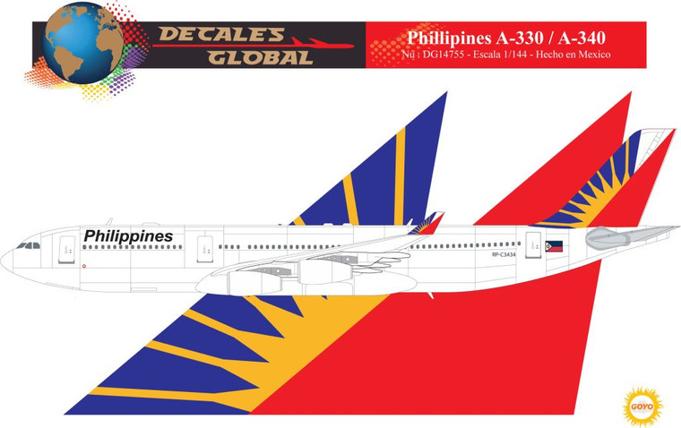 1/144 Scale Decal Philippines A-340