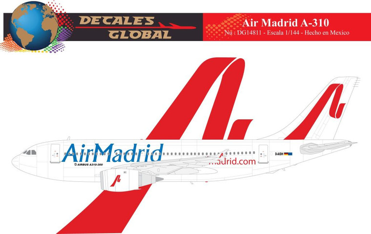1/144 Scale Decal Air Madrid A-310
