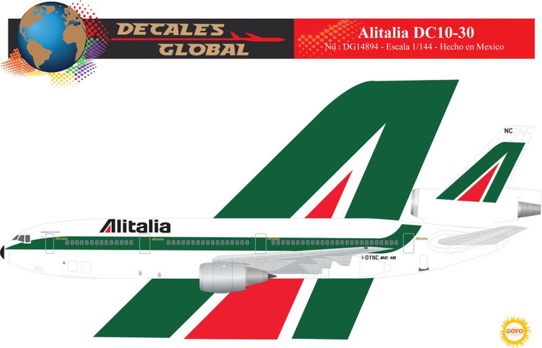 1/144 Scale Decal Alitalia DC10-30