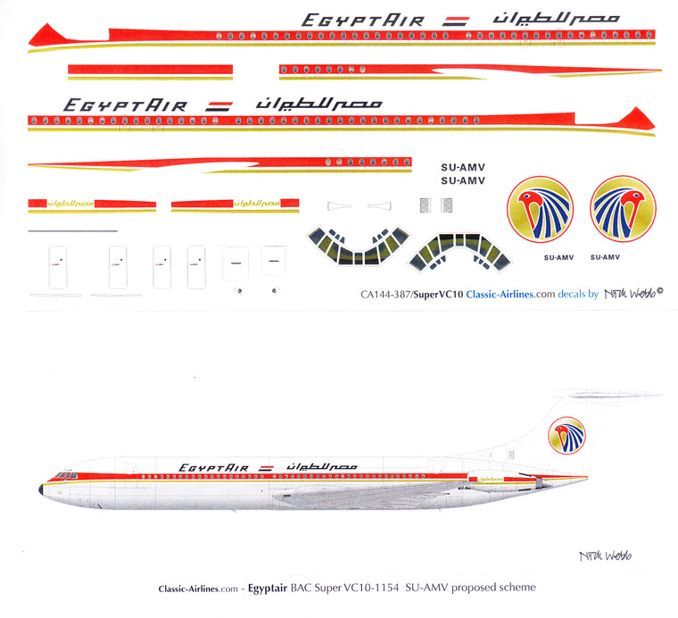 1/144 Scale Decal EgyptAir Super VC-10