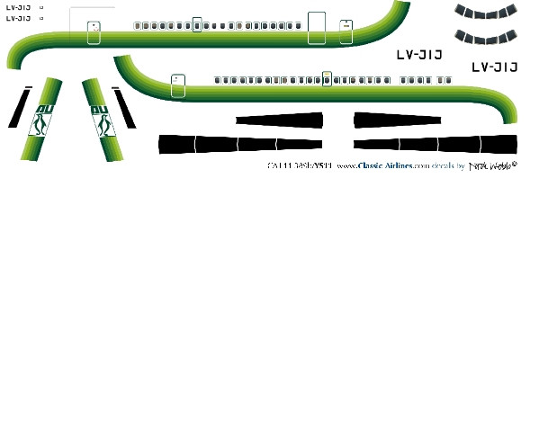 1/144 Scale Decal Austral YS-11 Green