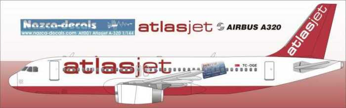 Atlasjet A-320 new tail art without creditcard and without windows