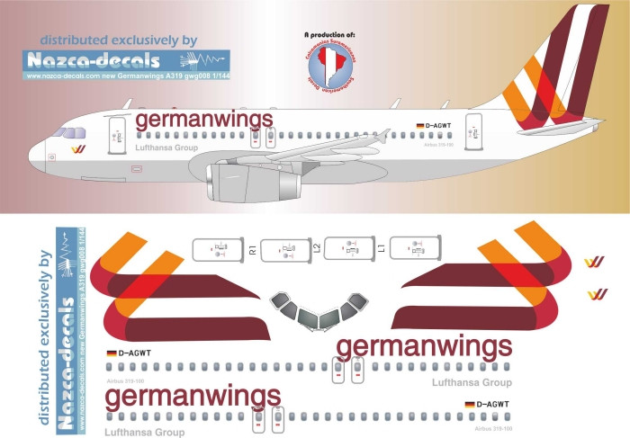 1/144 Scale Decal Germanwings A-319