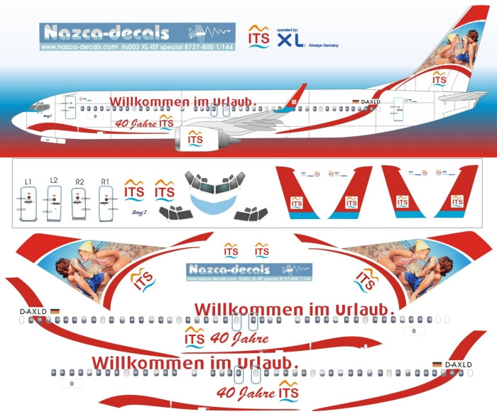1/144 Scale Decal ITS-XL Special B737-800 scheme 2