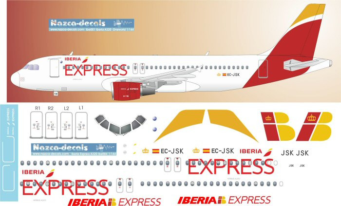 1/144 Scale Decal Iberia Express A-320