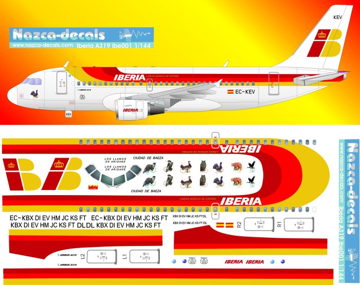 1/144 Scale Decal Iberia A-319