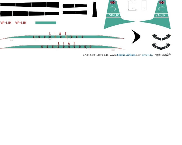 1/72 Scale Decal LIAT HS-748