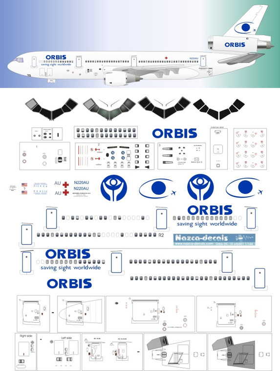 1/144 Scale Decal Orbis DC-10