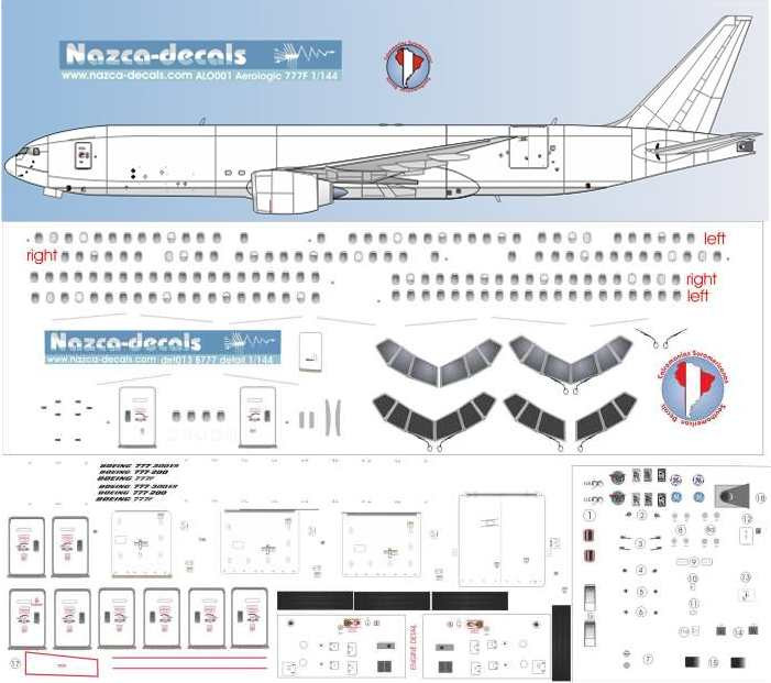 1/200 Scale Decal Detail Sheet 777-200 / 300