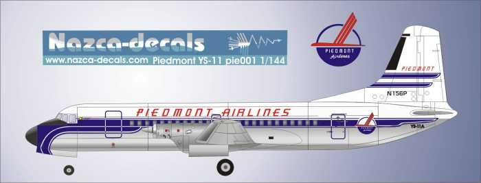 1/72 Scale Decal Piedmont YS-11