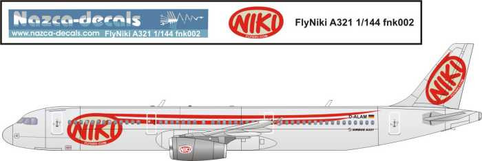 1/144 Scale Decal FlyNiki A-321