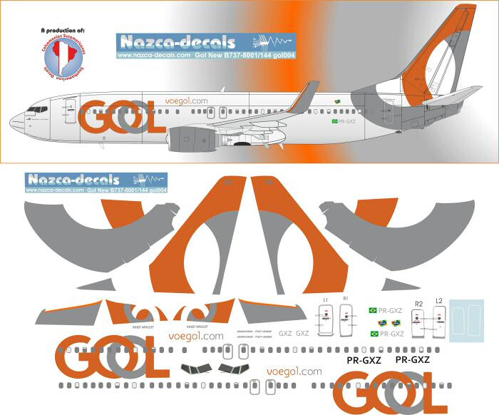 1/144 Scale Decal GOL 737-800