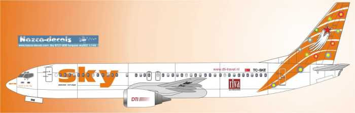 1/144 Scale Decal Sky 737-400 ORANGE
