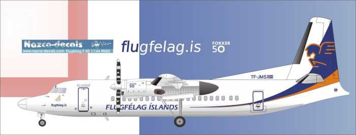 1/144 Scale Decal Flugfélag  Islands F- 50 