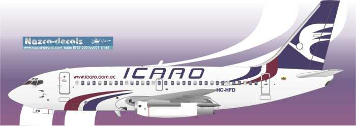 1/144 Scale Decal Icaro 737-200