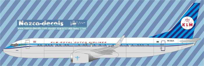 1/144  Scale Decal KLM 737-800 Retro